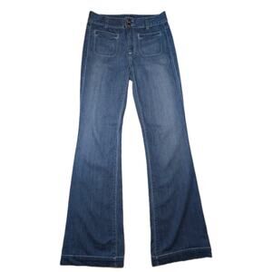 ANLO by David Choe Wide Leg Bootcut Flare Jeans Women's 28 Long Inseam USA Made